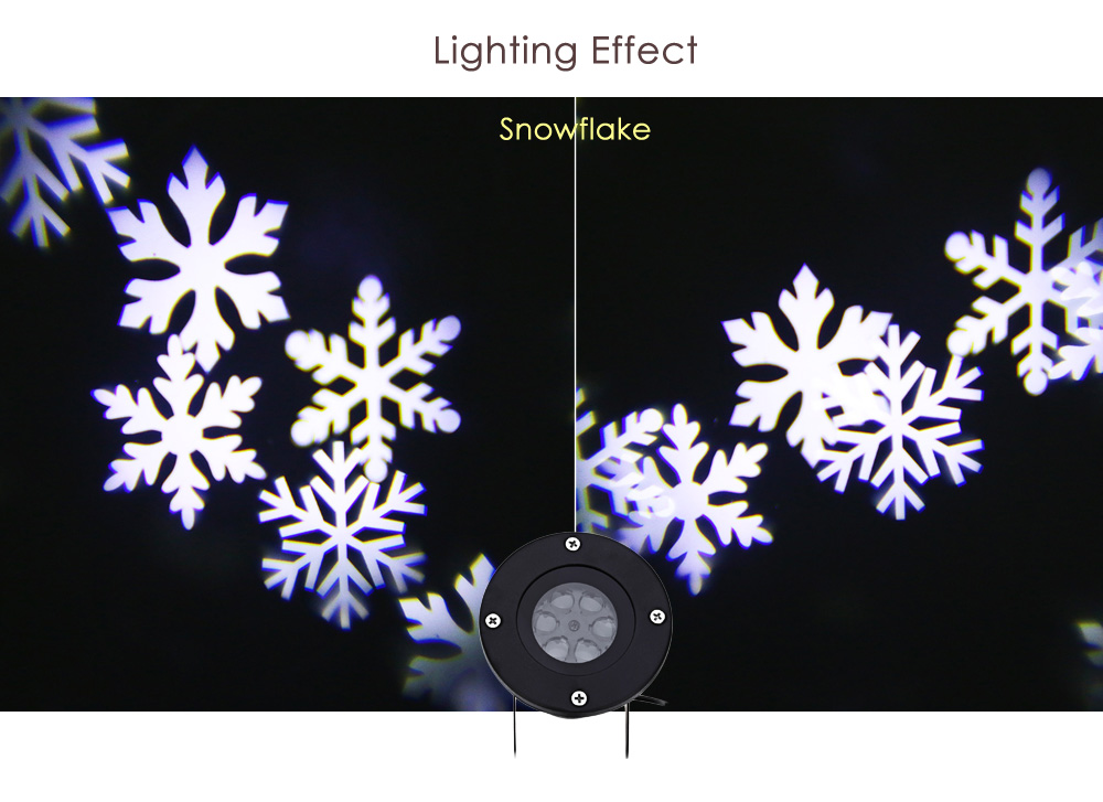 Lightme 100 - 240V 6W LED Waterproof Snowflake Light Landscape Projector Lamp