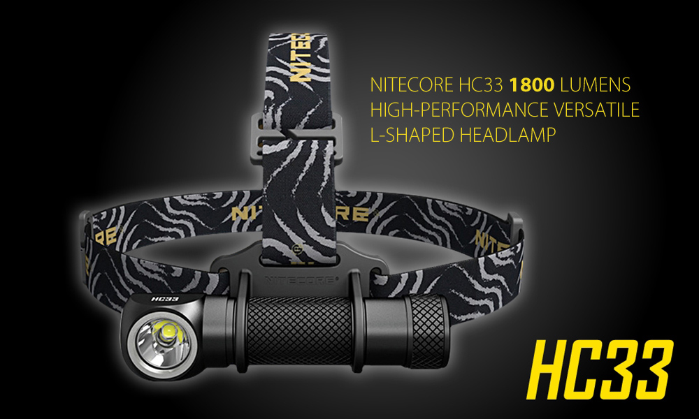 Nitecore HC33 1800lm 6500 - 7000K High-performance Versatile L-shaped LED Headlamp - Black