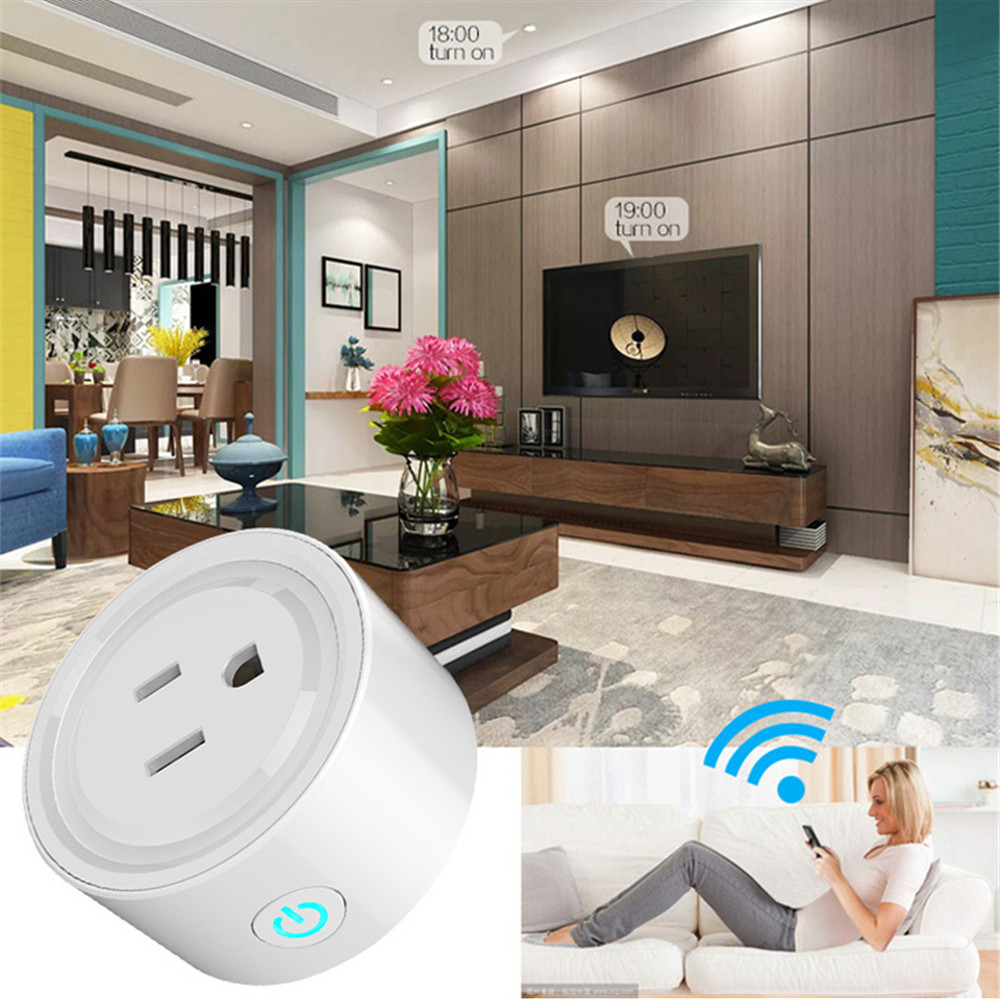 WETO Wifi Mobile Phone Switch Timing Plug Voice Control Us Standard Smart Socket