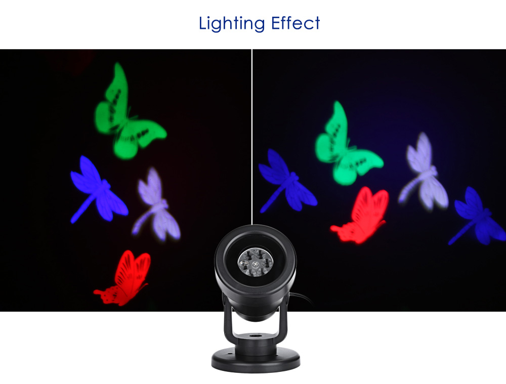 120V 4W LED Butterfly Dragonfly Light Water Resistant Landscape Projector Lamp