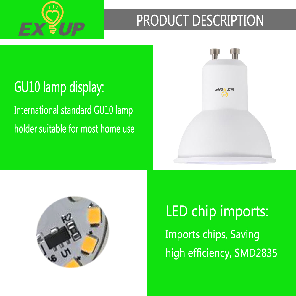 EXUP GU10 7W 580LM Dimmer LED Spot Bulb 180 - 265V