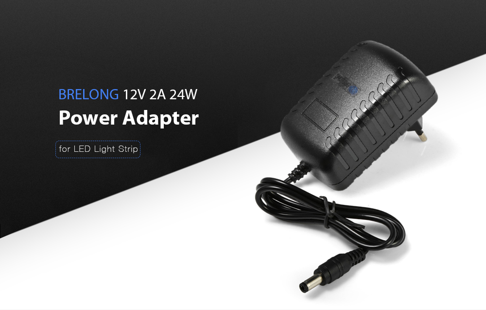 BRELONG AC Power Adapter 100 - 240V to 12V for LED Ribbon Light - Black EU Plug